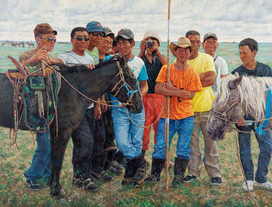 红格尔的牧马少年张项军（内蒙古）150*200cm